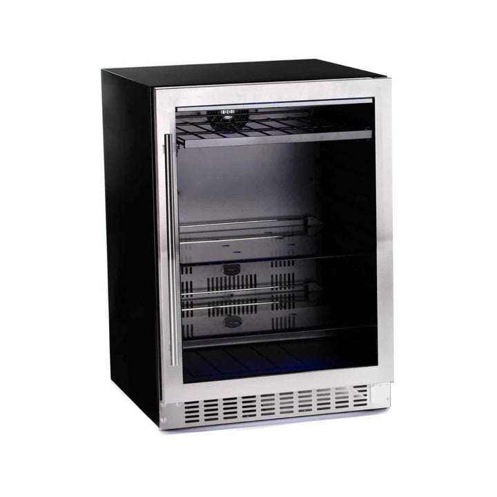Azure 2.0 24-Inch Standard Height Beverage Center with Stainless Trim Glass Door - A224BEV-S