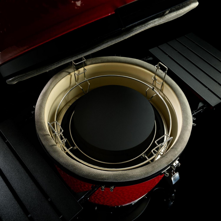 Kamado Joe Big Joe III 24-inch Standalone Charcoal Grill in Red, Grill Gripper, and Ash Tool - KJ15040821