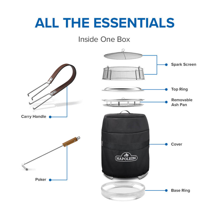 Napoleon Timberwolf® Smokeless Fire Pit 22-inch, Stainless Steel - NWFPLTI-SS