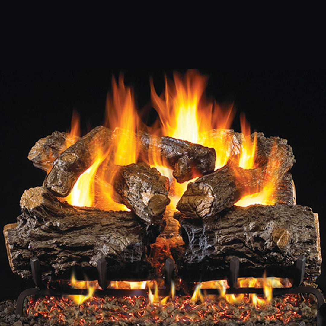 Peterson Real Fyre Burnt Rustic Oak ANSI Vented Gas Log Set - Natural Gas