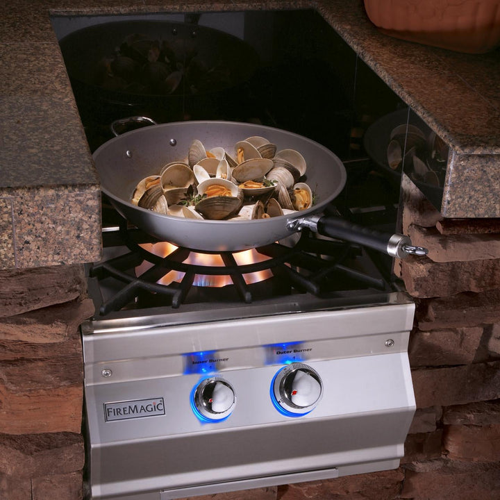 Fire Magic Aurora Built-In Gas Power Burner w/ Porcelain Coated Cast Iron Grid (or Stainless Steel Grid) - 19-7B1(2)