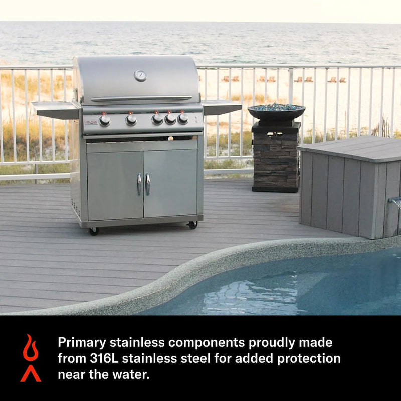 Blaze Marine Grade Grill Cart for LTE+ 32-in 4-Burner Grill - BLZ-4-CART-SC-MG