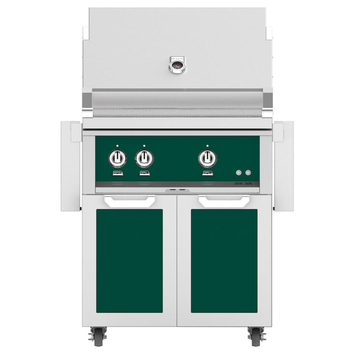 Hestan 30-Inch Gas Grill w/ Rotisserie On Double Door Tower Cart