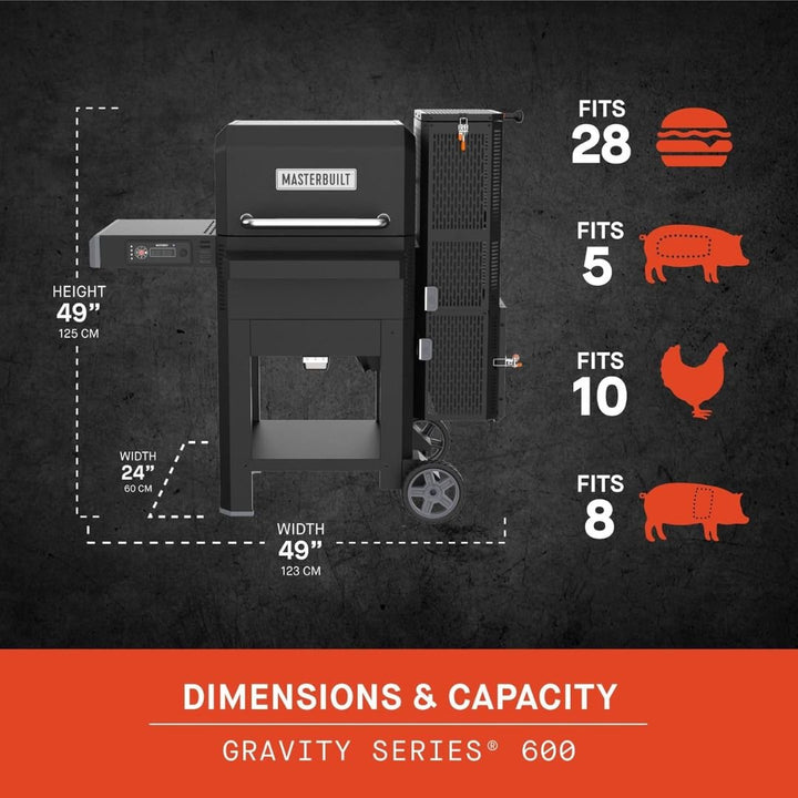 Masterbuilt Gravity Series® 600 Digital Charcoal Grill + Smoker - MB20041023