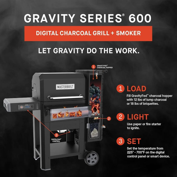 Masterbuilt Gravity Series® 600 Digital Charcoal Grill + Smoker - MB20041023