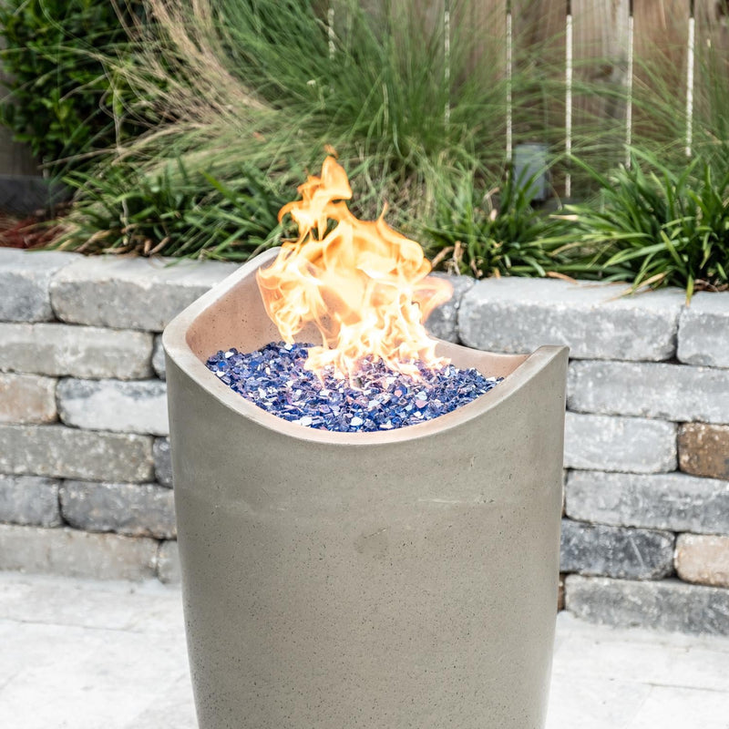 American Fyre Designs Wave 20 Inch Round GFRC Gas Fire Urn in Smoke