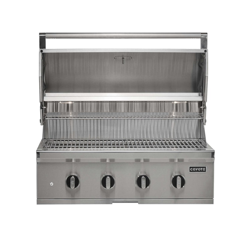 Coyote CL-Series 36-in 4-Burner Built-In Gas Grill w/ Lift-Assist Hood & Safety Valve - C3CL36
