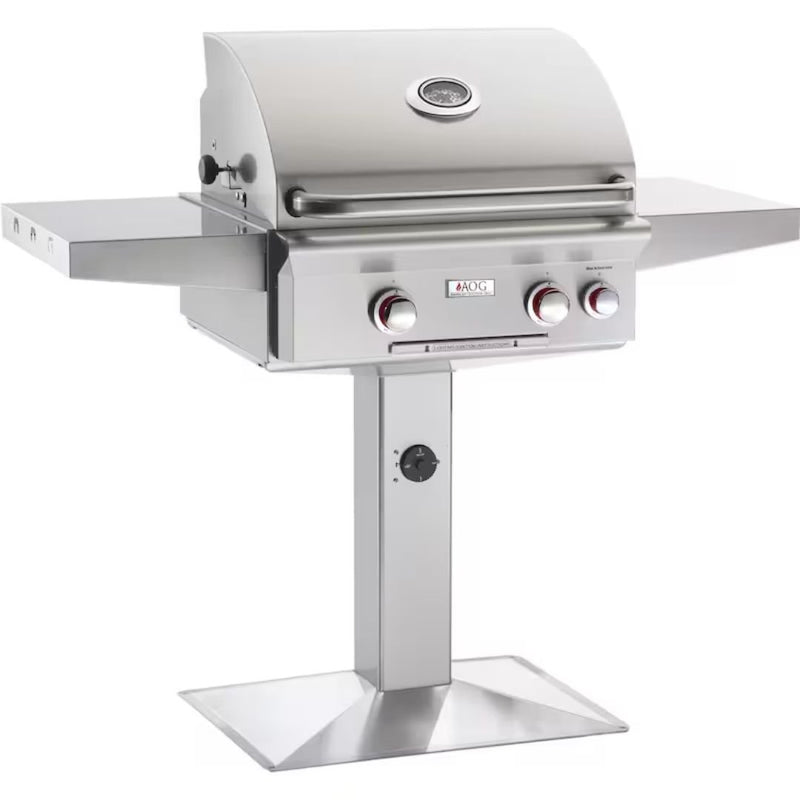 AOG 24NPT Grill, 24" Post Model Grill w/ Patio Post and Base - 24NPT (-00SP)