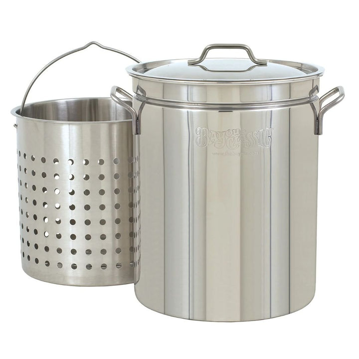 Bayou 44-qt Stainless Stockpot with Lid and Basket - 1144