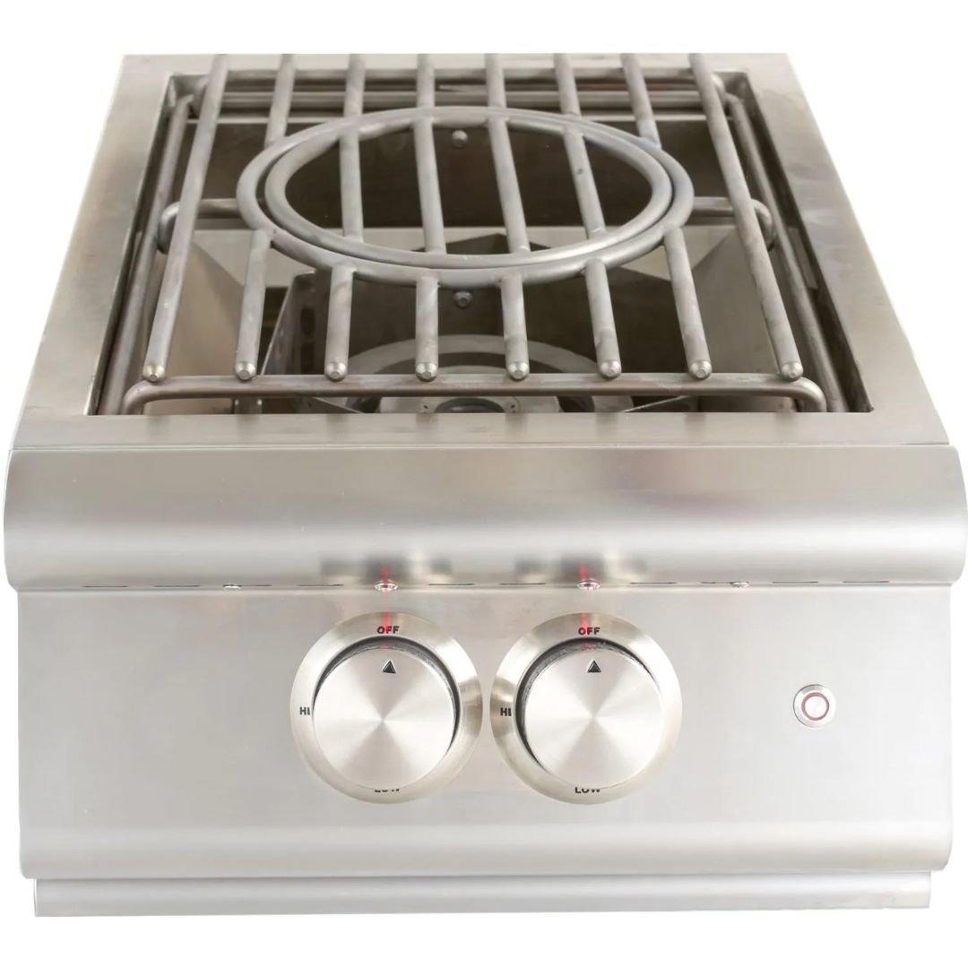 Blaze Premium LTE Built-In Propane High Performance Power Burner W/ Wok Ring & Stainless Steel Lid - BLZ-PBLTE