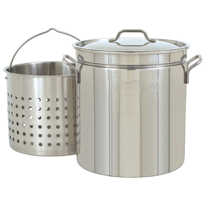 Bayou 24-qt Stainless Stockpot with Lid and Basket