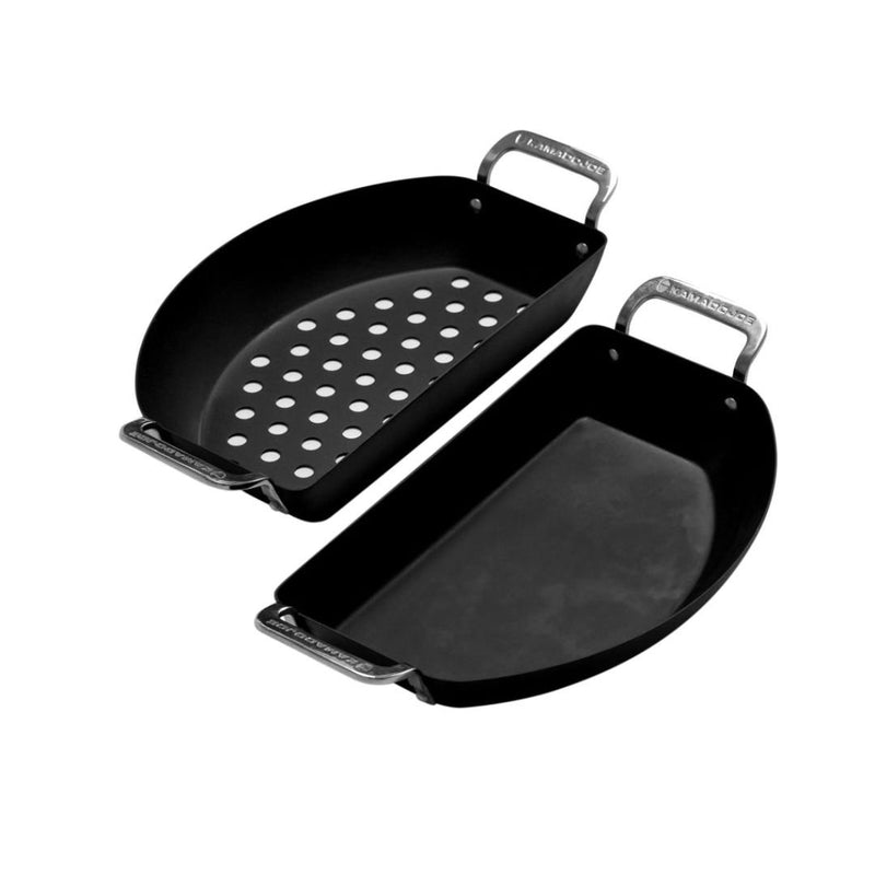 Kamado Joe Karbon Steel Non-Stick Pre-Seasoned Half-Moon Pan Set - KJ15124822