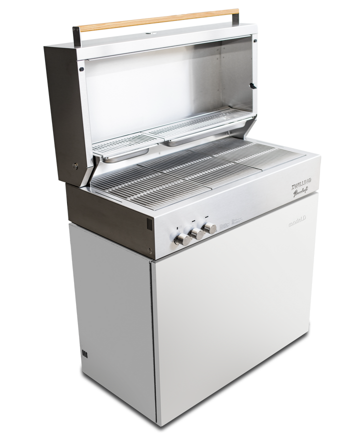 Flammkraft Model D Natural Gas Grill - Ivory White - 1030975