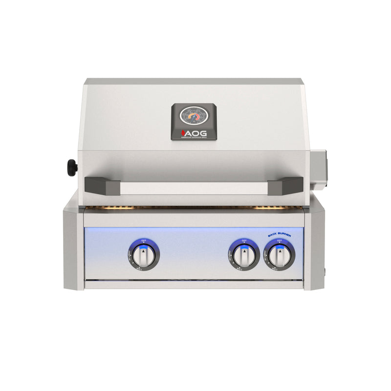American Outdoor Grill 24-in 2-Burner L-Series Built-In Grill with Lights and Rotisserie - AOG24LN(P)