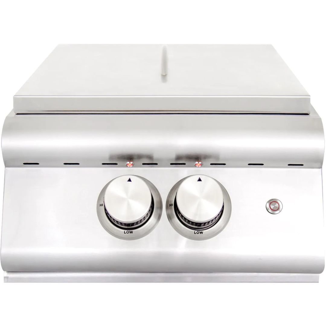 Blaze Premium LTE Built-In Propane High Performance Power Burner W/ Wok Ring & Stainless Steel Lid - BLZ-PBLTE