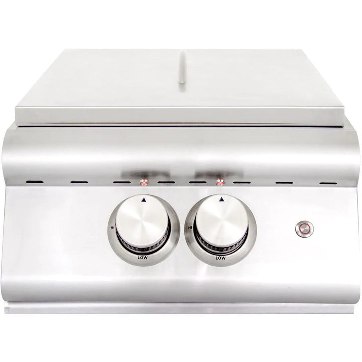 Blaze Premium LTE Built-In Propane High Performance Power Burner W/ Wok Ring & Stainless Steel Lid - BLZ-PBLTE