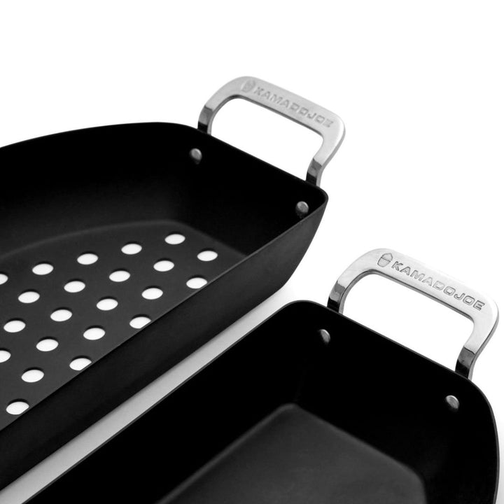 Kamado Joe Karbon Steel Non-Stick Pre-Seasoned Half-Moon Pan Set - KJ15124822