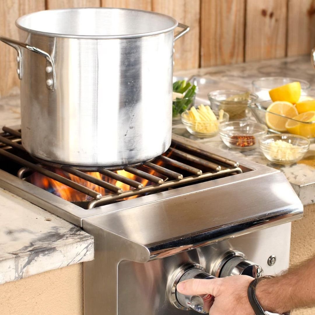 Blaze Professional LUX Built-In Gas High Performance Power Burner W/ Wok Ring & Stainless Steel Lid - BLZ-PROPB