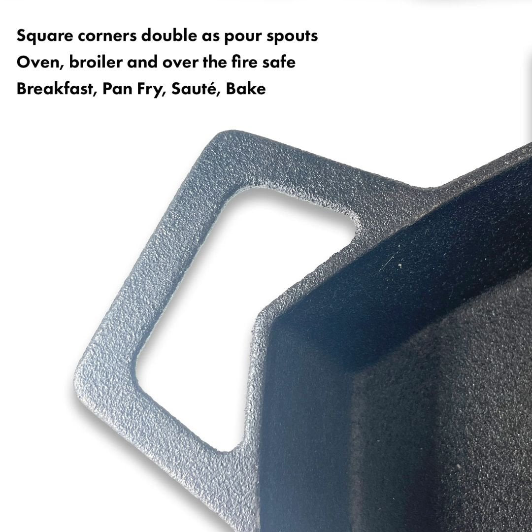 Bayou 12-in Square Cast Iron Skillet - 7433