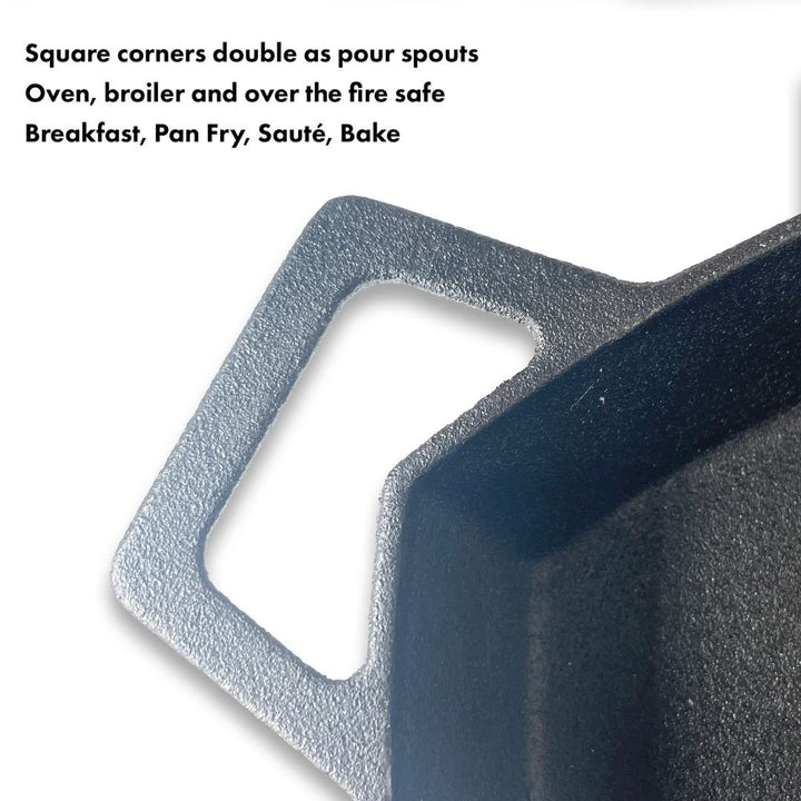 Bayou 12-in Square Cast Iron Skillet - 7433