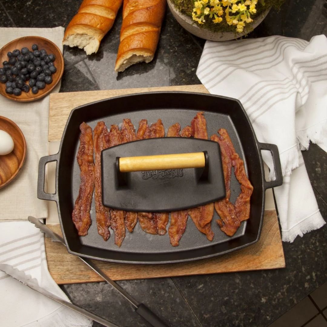 Bayou Cast Iron Shallow Pan and Press Set