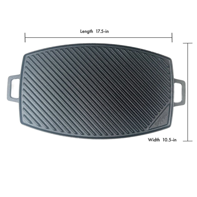 Bayou 18-in Reversible Cast Iron Griddle