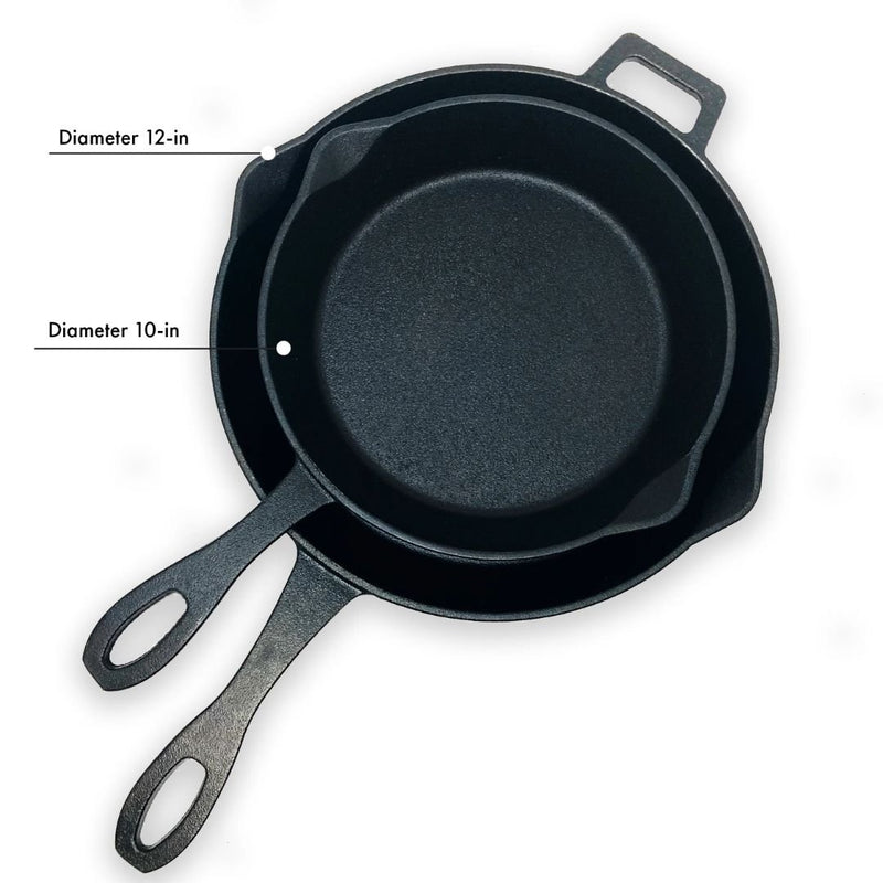 Bayou 10-in and 12-in Cast Iron Skillet Set - 7451