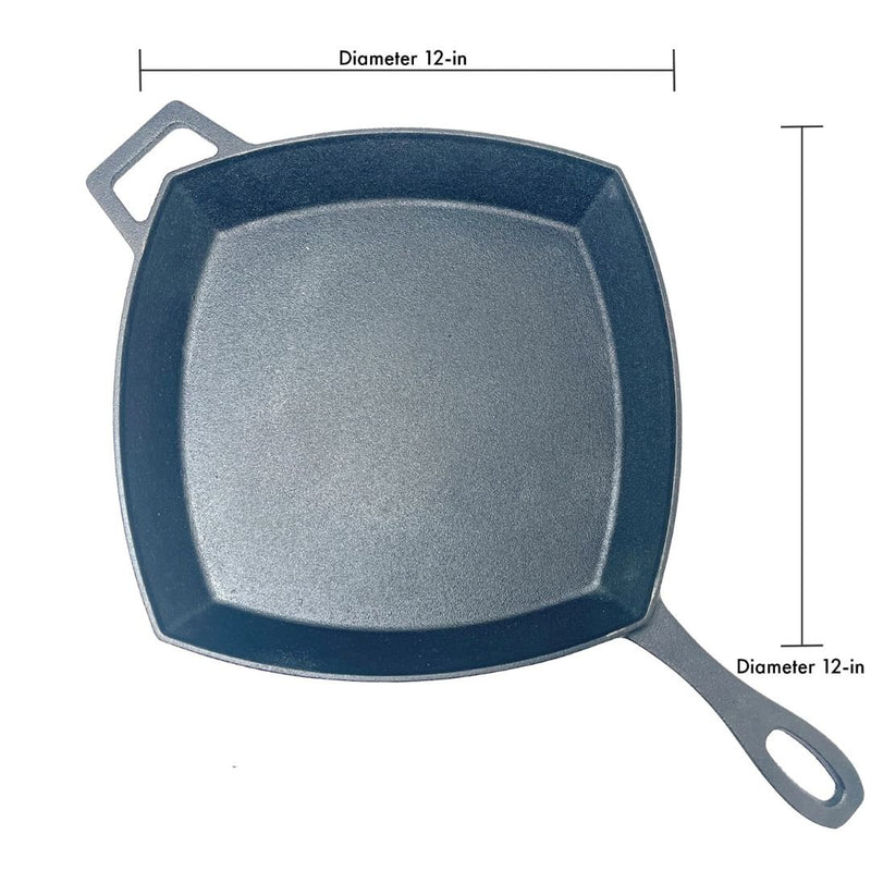 Bayou 12-in Square Cast Iron Skillet - 7433