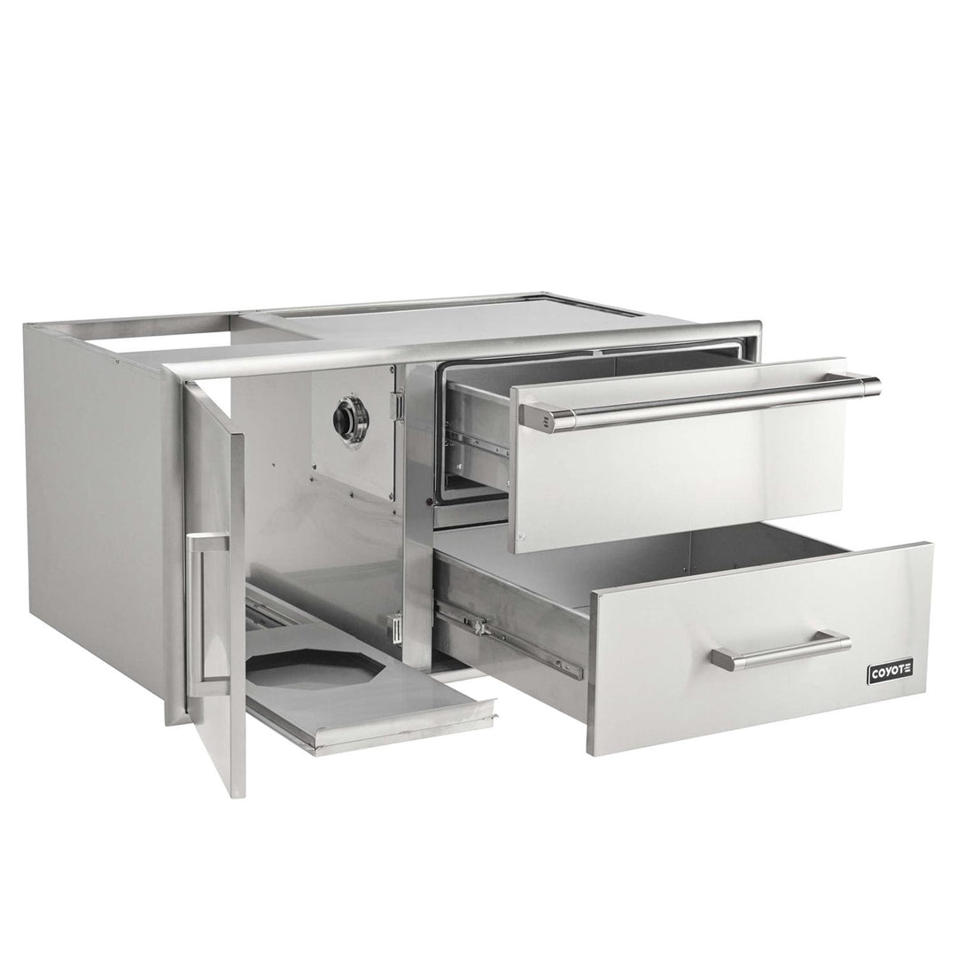 Coyote 42 Inch Warming Drawer & Door Combo - C3-CDWD