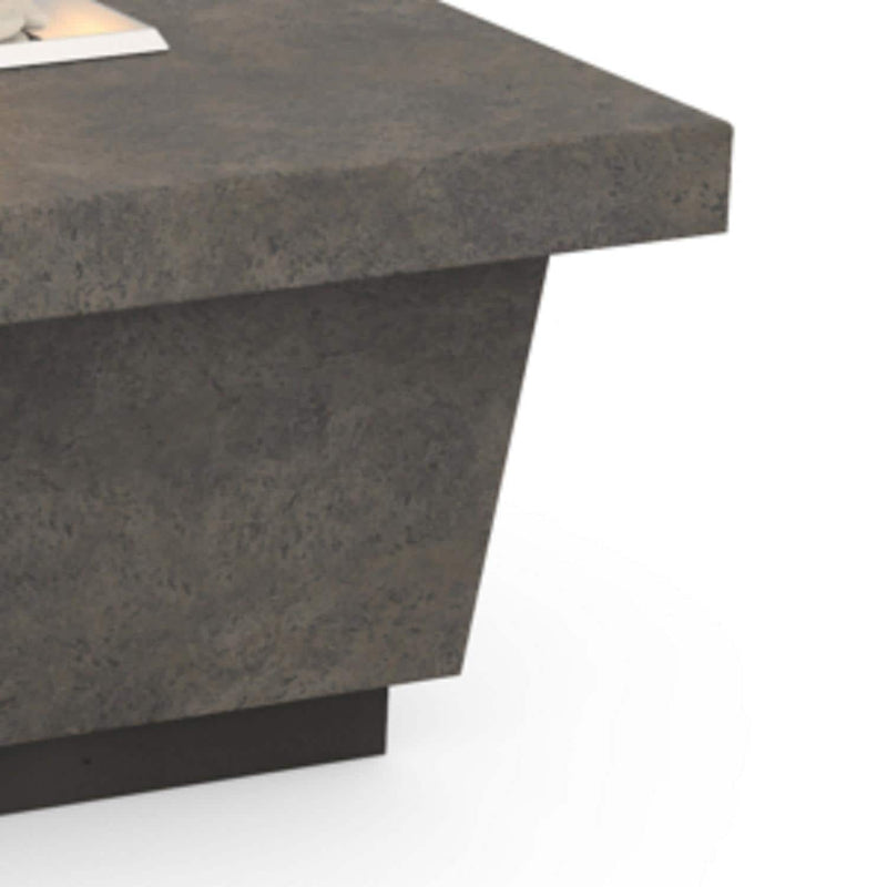 American Fyre Designs Contempo LP Select 52 Inch Rectangular GFRC Propane Fire Pit Table in Dark Basalt