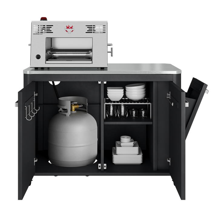 Schwank Grill + Modern Grill Table (Large) + Cover