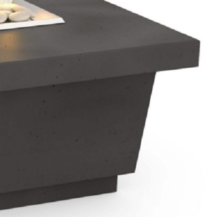American Fyre Designs Contempo LP Select 52 Inch Rectangular GFRC Propane Fire Pit Table in Black Lava