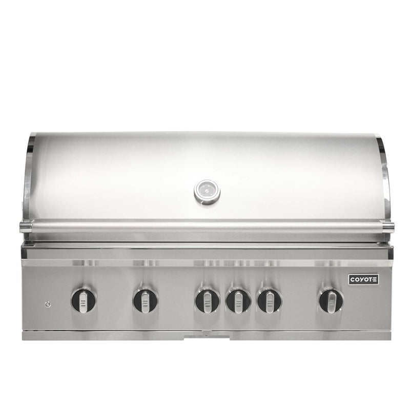 Coyote SL-Series 42-in 5-Burner Built-In Gas Grill w/ Sear Burner, Rotisserie, & Safety Valve - C3SL42