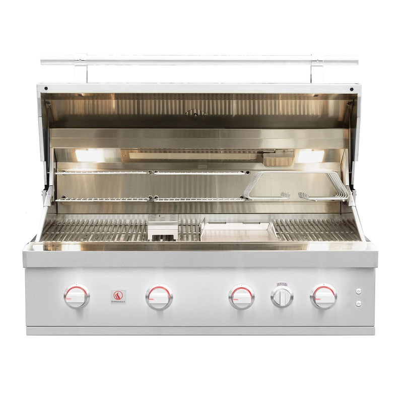 Summerset Quest 42-in 3 Burner Built-In Gas Grill w/ Rear Infrared Burner, Rotisserie Kit, & Drop-In Griddle Plate - QST42-LP