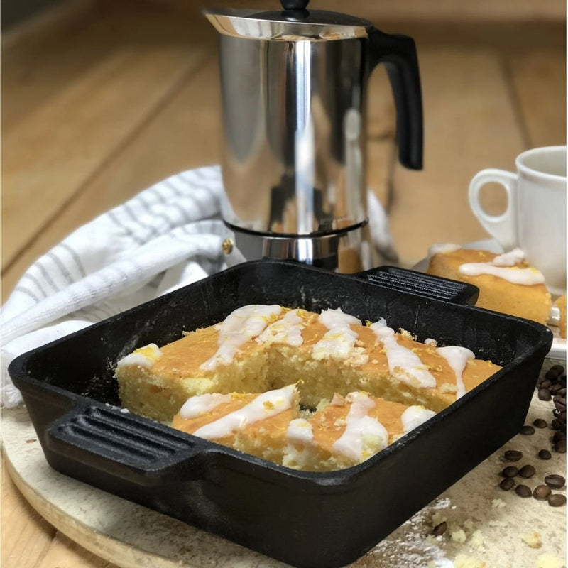 Bayou 8-in Cast Iron Square Cake Pan