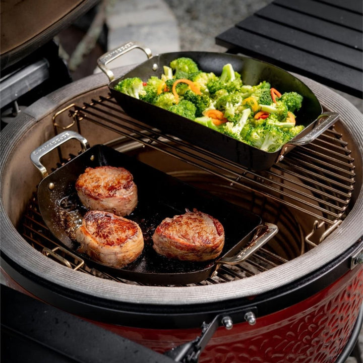 Kamado Joe Karbon Steel Non-Stick Pre-Seasoned Half-Moon Pan Set - KJ15124822