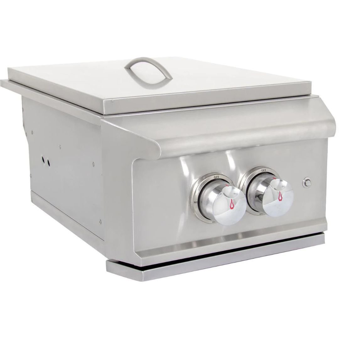 Blaze Professional LUX Built-In Gas High Performance Power Burner W/ Wok Ring & Stainless Steel Lid - BLZ-PROPB