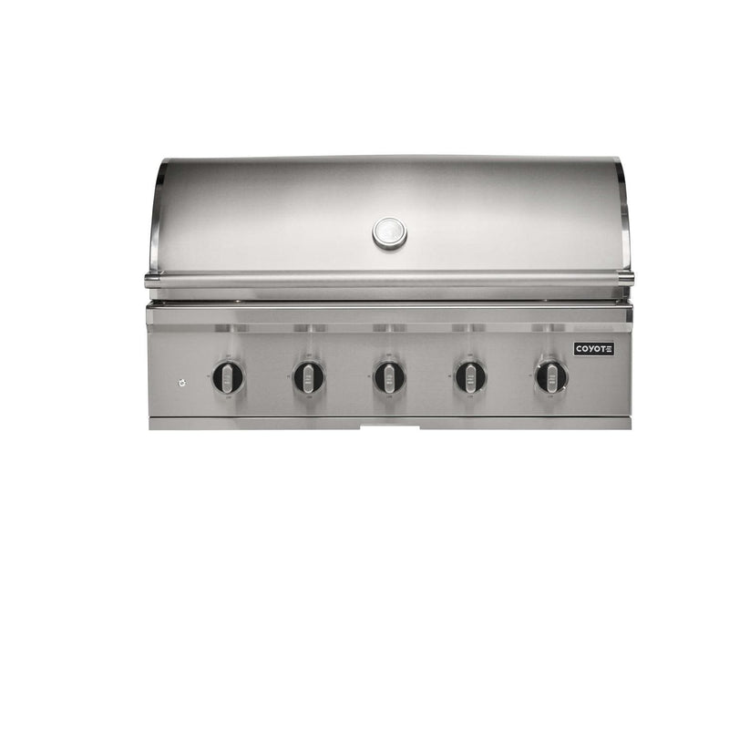 Coyote CL-Series 42-in 5-Burner Built-In Gas Grill w/ Lift-Assist Hood & Safety Valve - C3CL42