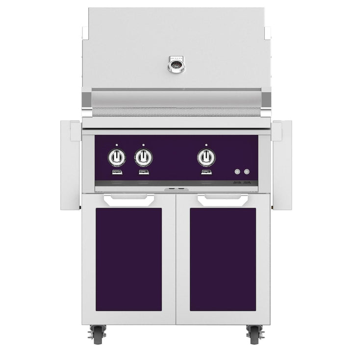 Hestan 30-Inch Gas Grill w/ Rotisserie On Double Door Tower Cart