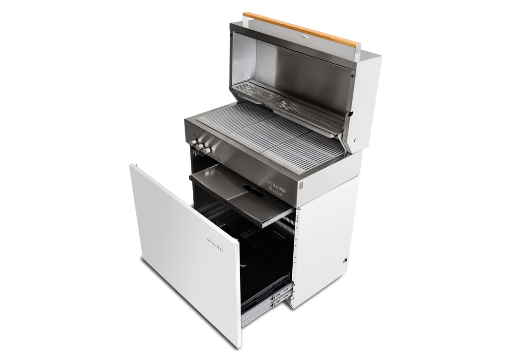 Flammkraft Model D Natural Gas Grill - Ivory White - 1030975