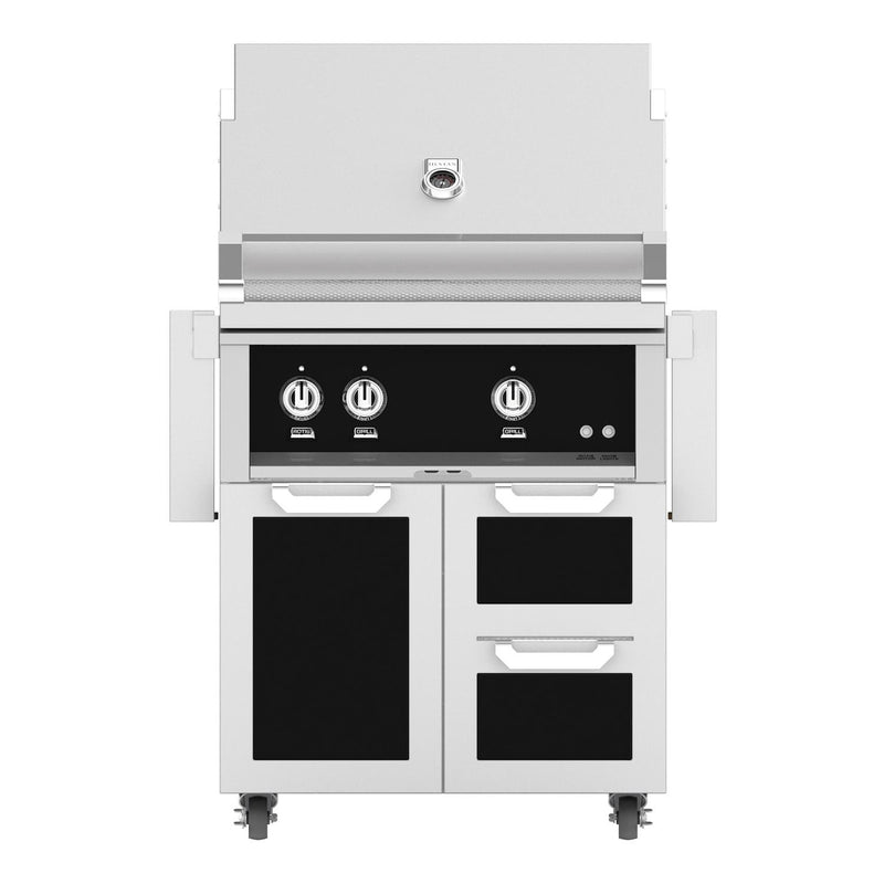 Hestan 30-in Grill w/ Rotisserie On Double Drawer & Door Tower Cart