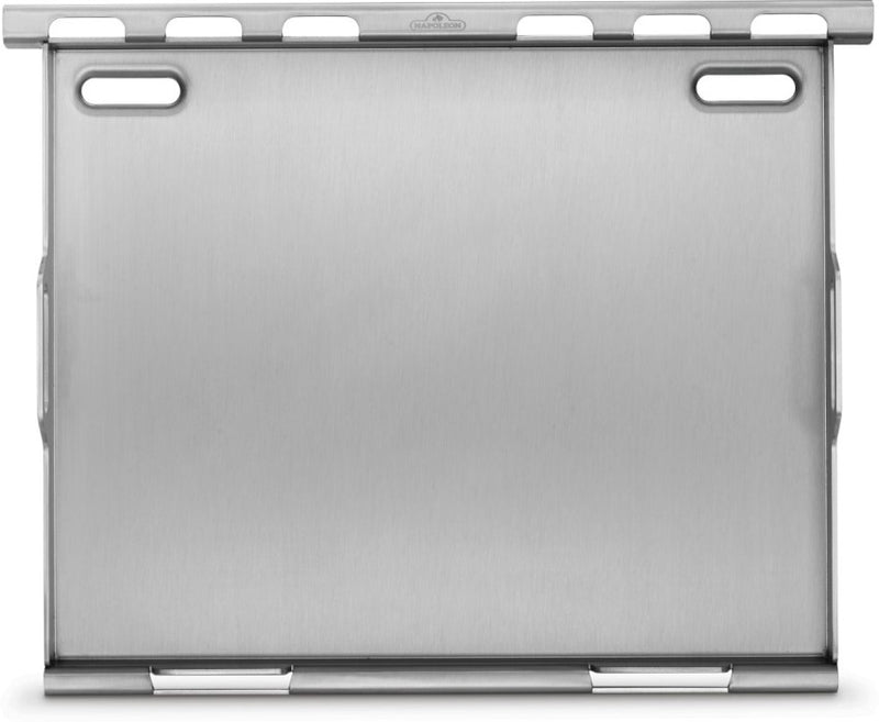 Metallic rectangular object with rounded edges on a white background