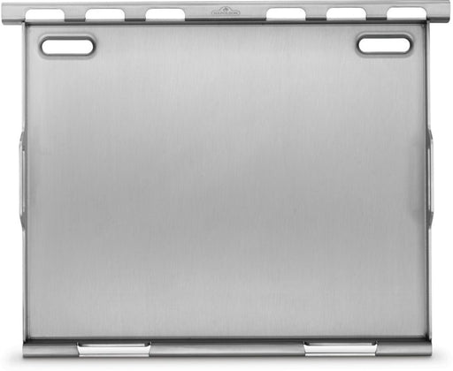 Metallic rectangular object with rounded edges on a white background
