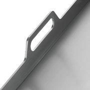 Close-up of a metal bracket on a white background
