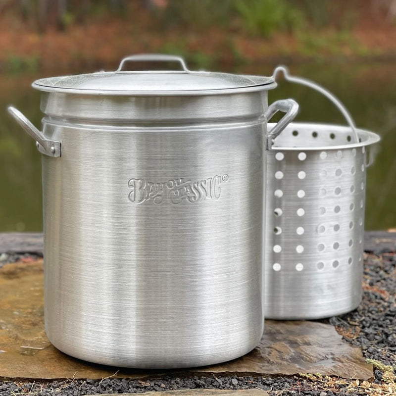 Bayou 60-qt Aluminum Stockpot with Basket ~ a handcrafted classic - 4060