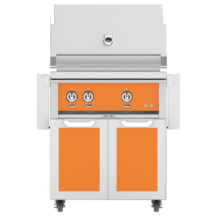Hestan 30-Inch Gas Grill w/ Rotisserie On Double Door Tower Cart