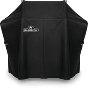 Black grill cover with Napoleon logo on a white background