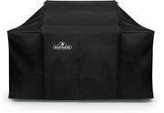 Black grill cover with Napoleon logo on a white background