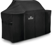 Black grill cover with Napoleon logo on a white background