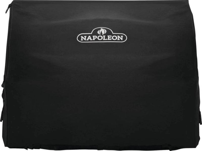 Black grill cover with Napoleon logo on a white background